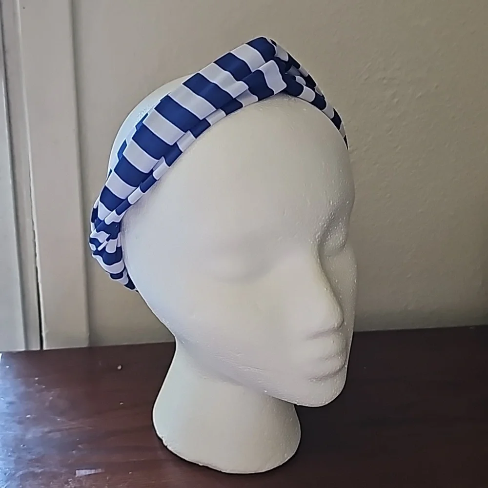 Navy Stripes Knotted Headband